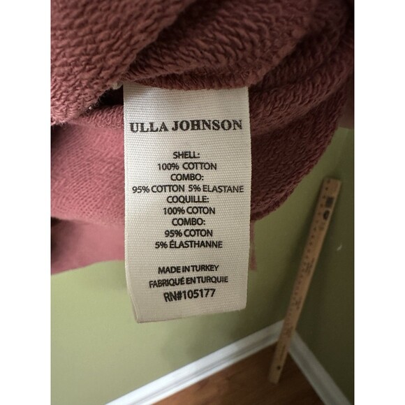 Ulla Johnson James Pink Top Sz Small Crew Neck Puff Sleeve‎ Sweatshirt Blouse - Picture 4 of 8